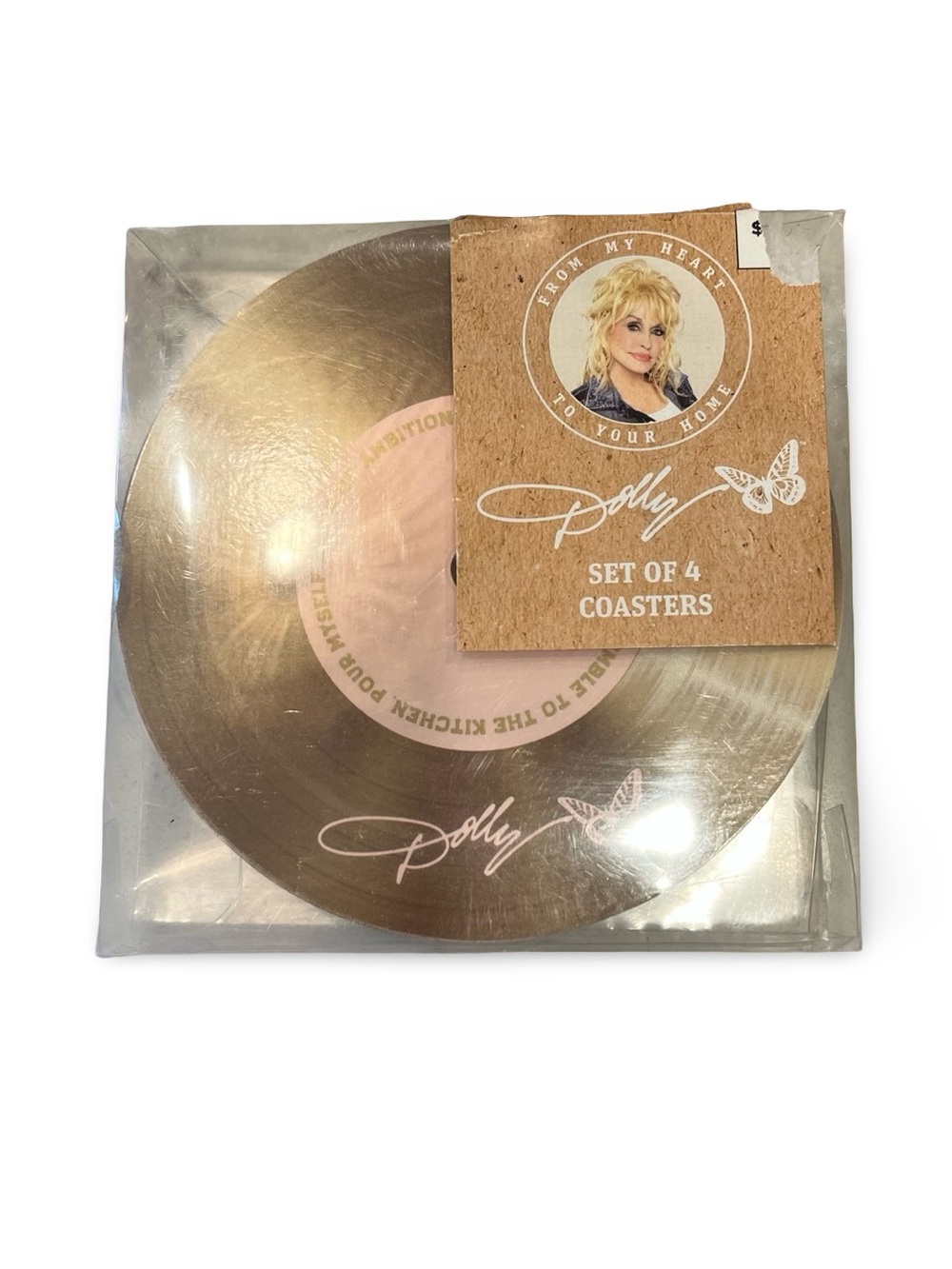 Dolly Parton record Coasters Set of 4